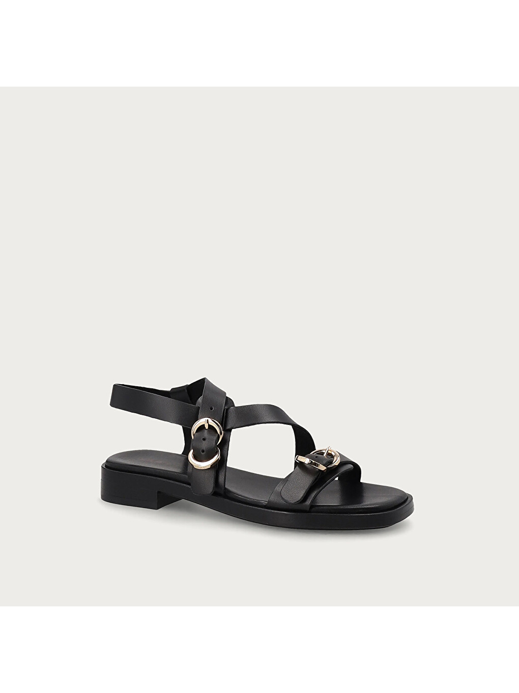 Siyah Kadın Sandalet 87M6 LEATHER Multi-Strap Sandals-1