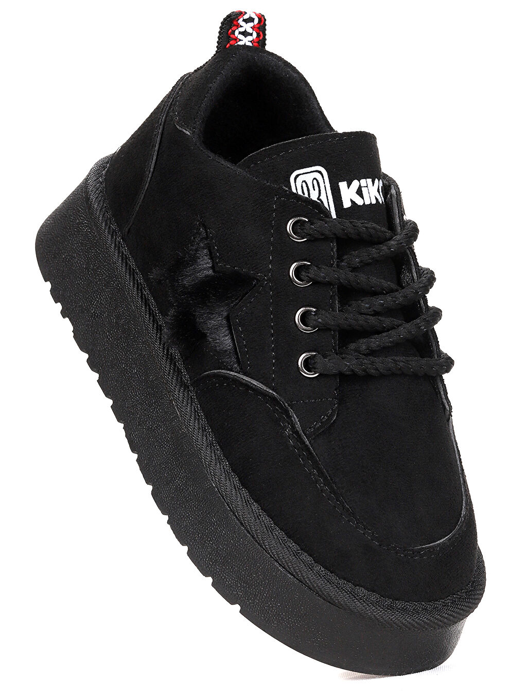 Siyah Parva Bağcıklı Kız Çocuk Günlük Spor Bot Ayakkabı