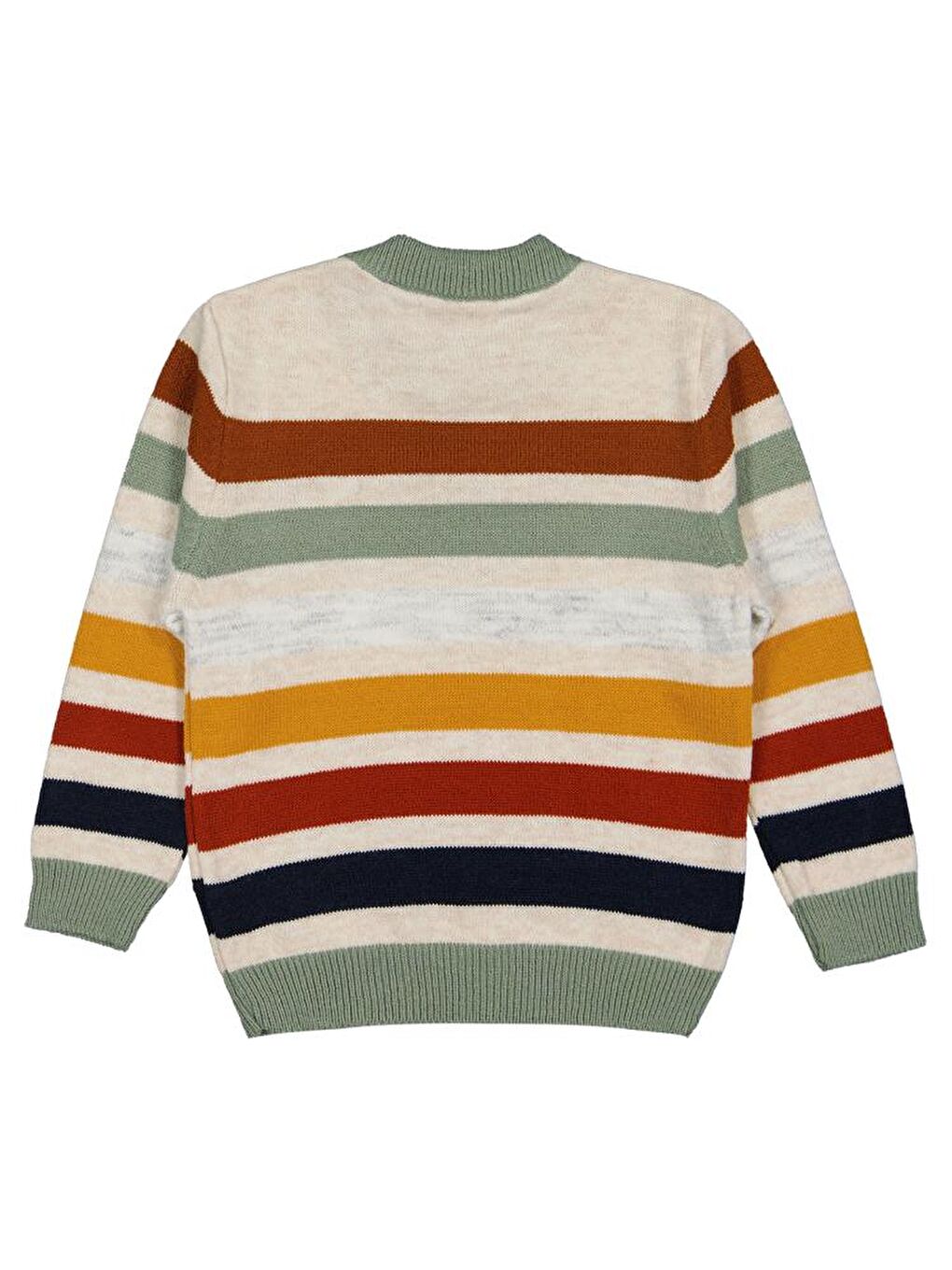 Boys Renkli Çizgili 2-5 Yaş Kazak - Haki 2-3 Yaş-1