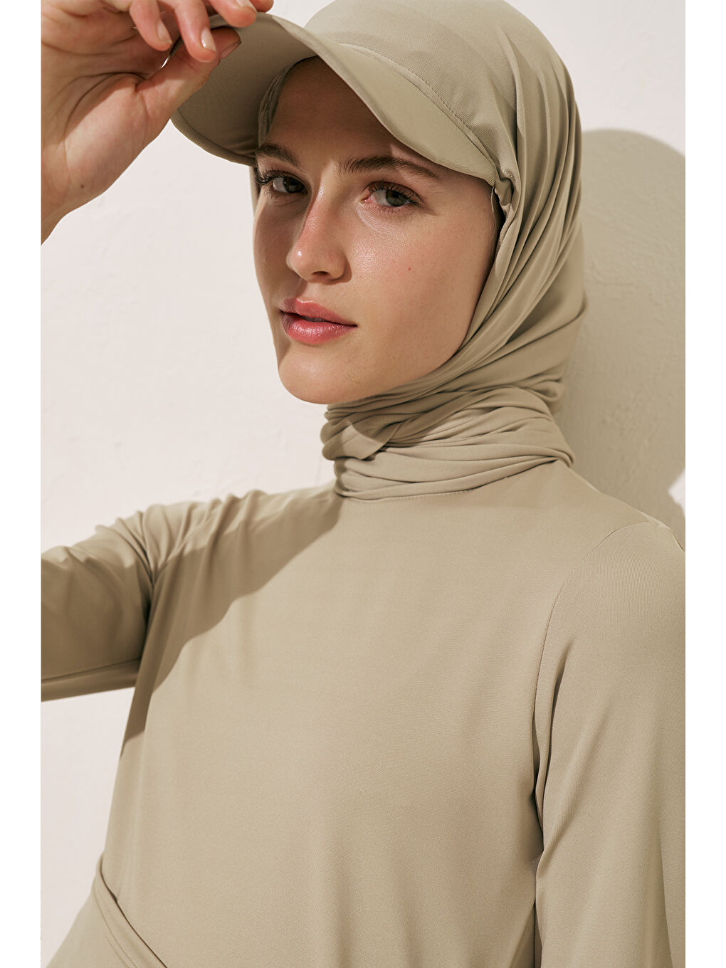 Cap Şapkalı Mayo Şal Yeşil-4