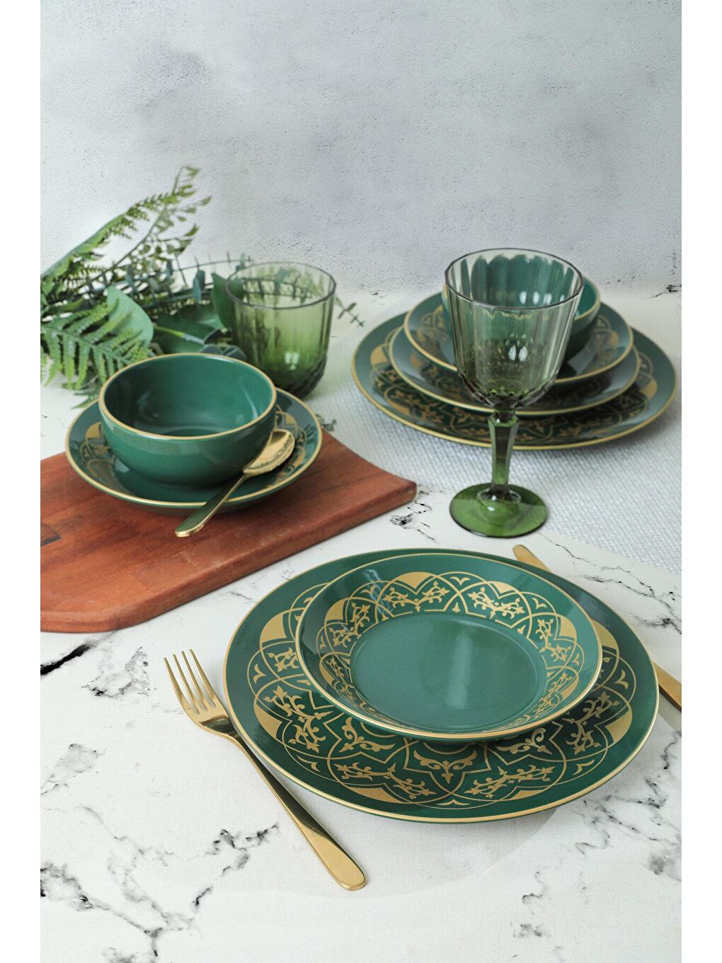 Yeşil Hatırat Yemek Takımı 24 Parça 6 Kişilik-1
