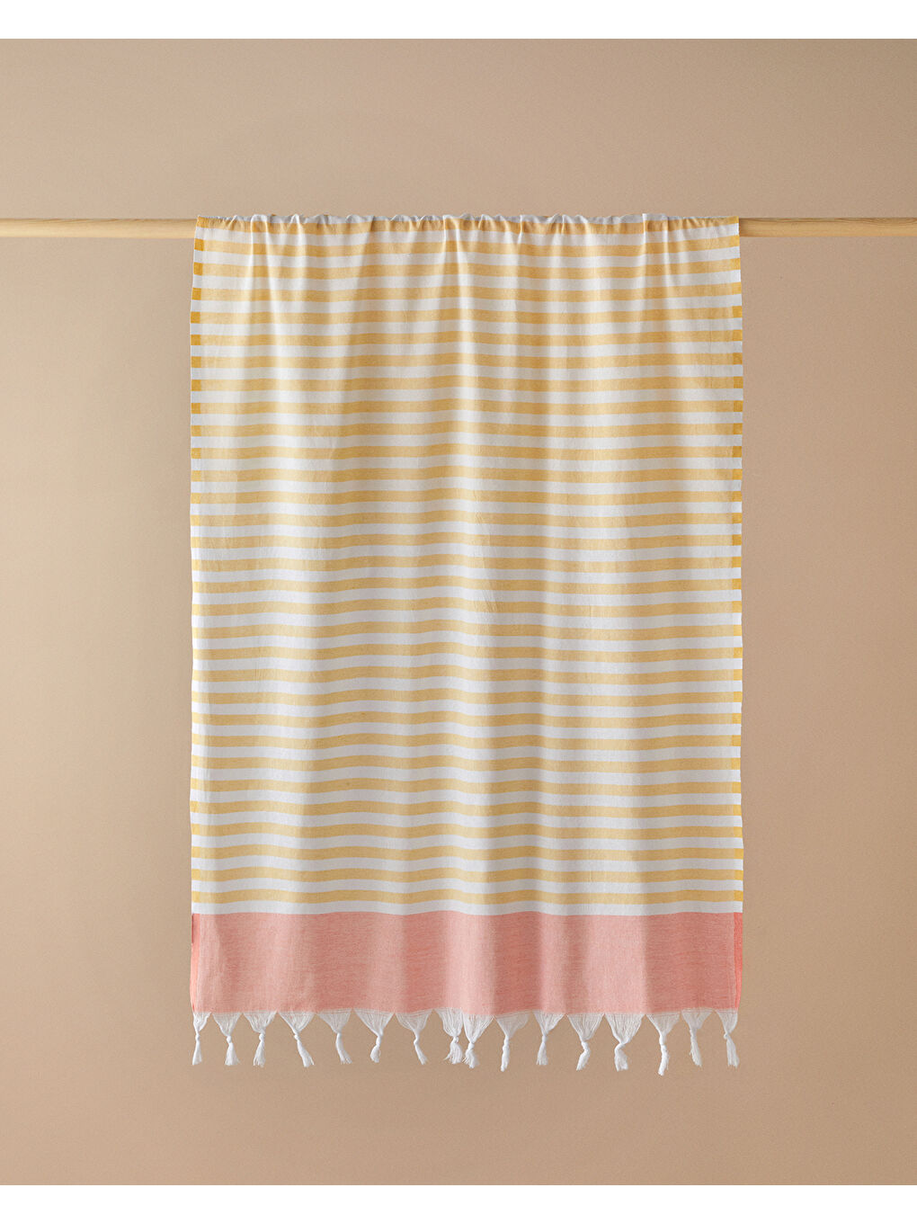 Candy Rejenere Çizgili Peştamal 90x150 cm Sarı-Mercan