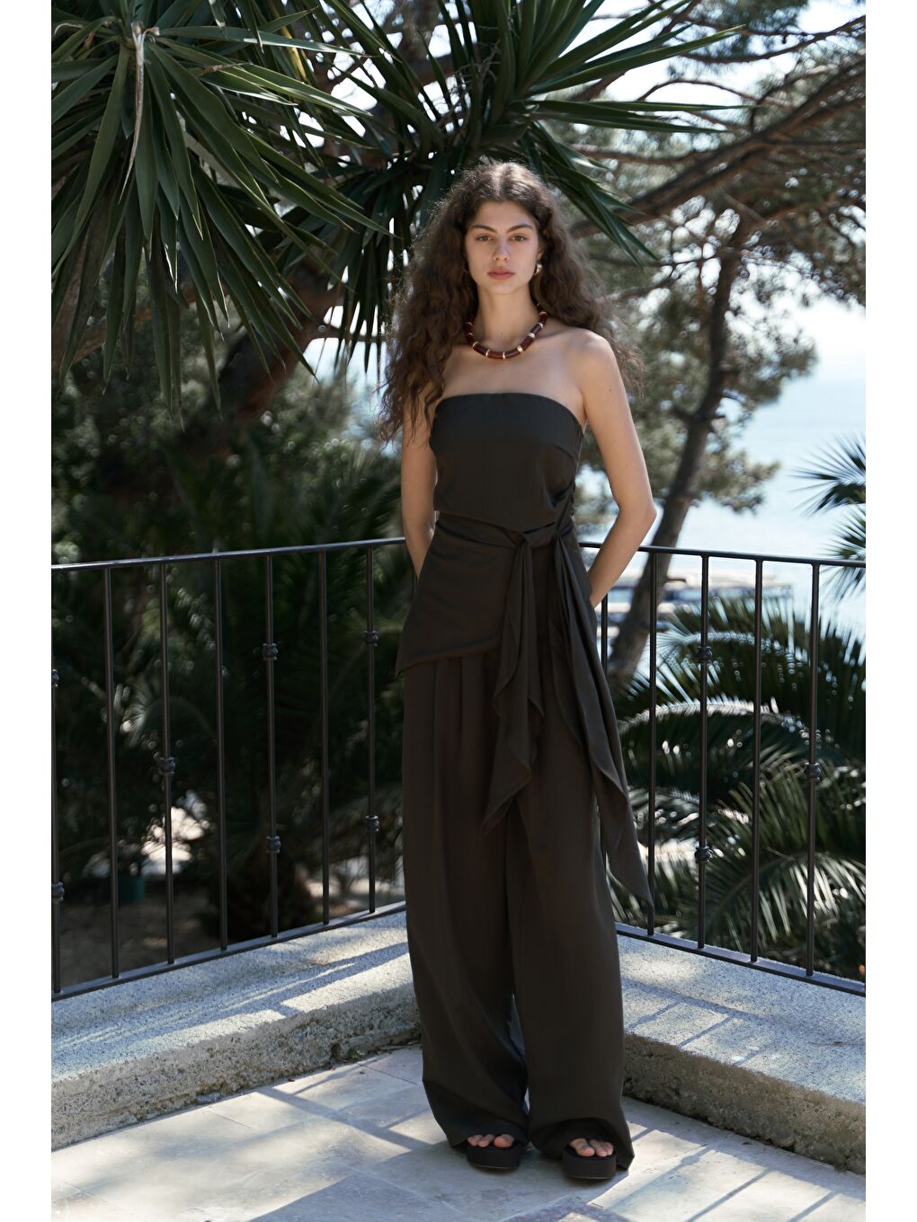 Kahverengi Mila Kahve Bluz Pantolon Takım-1