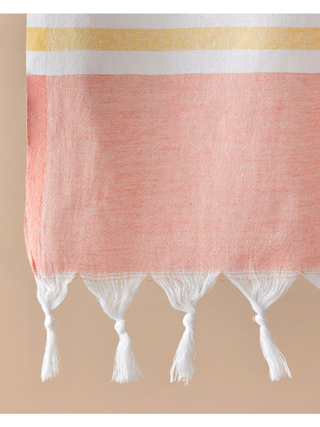 Candy Rejenere Çizgili Peştamal 90x150 cm Sarı-Mercan-1