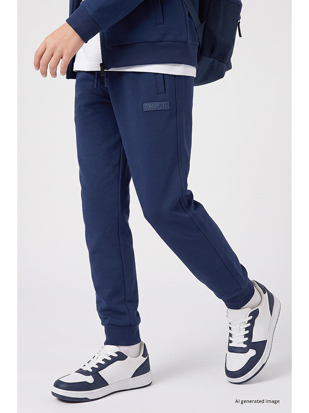 Lacivert Parlament Standart Fit Basic Dik Yaka Jogger Erkek Çocuk Eşofman Takım - 11327-2