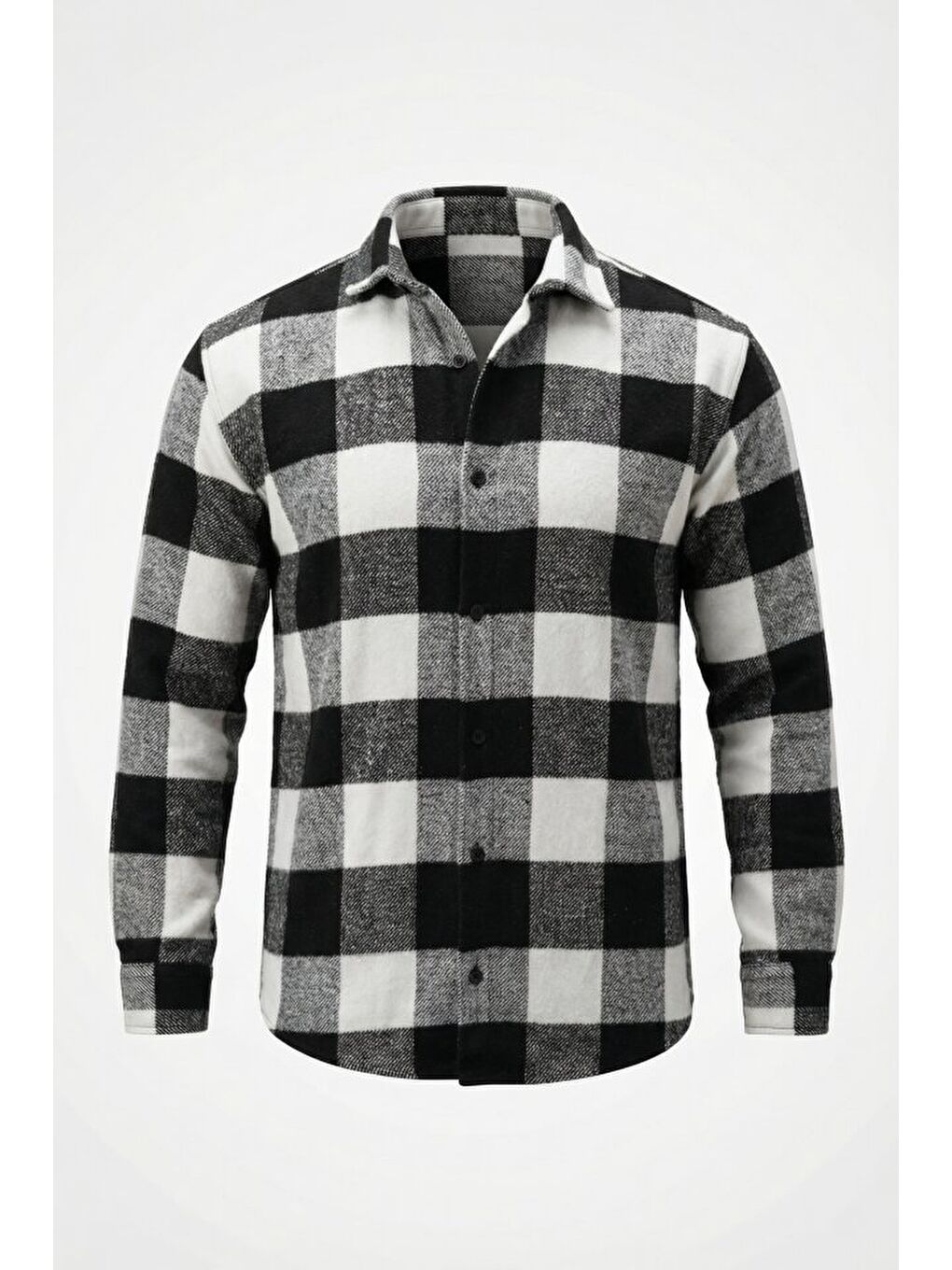 Siyah Erkek Ekose Desenli Oduncu Gömlek-1