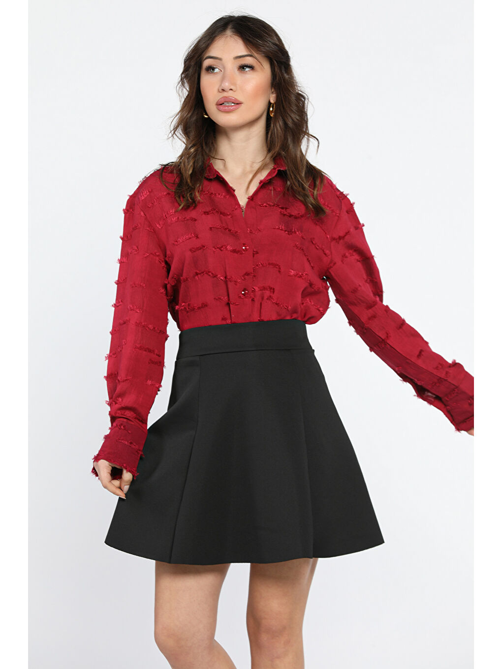 Siyah Kadın Kiloş Mini Etek-1