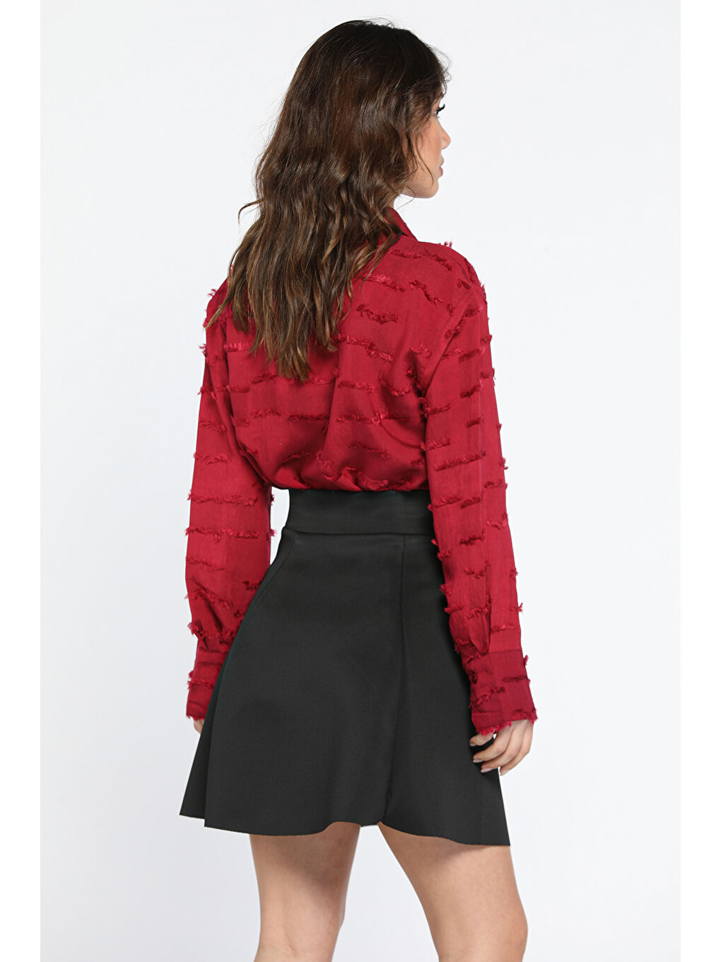 Siyah Kadın Kiloş Mini Etek-2