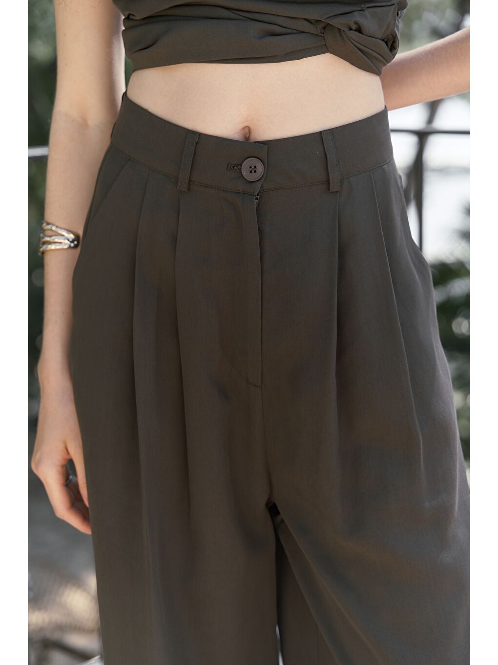 Kahverengi Mila Kahve Bluz Pantolon Takım-7