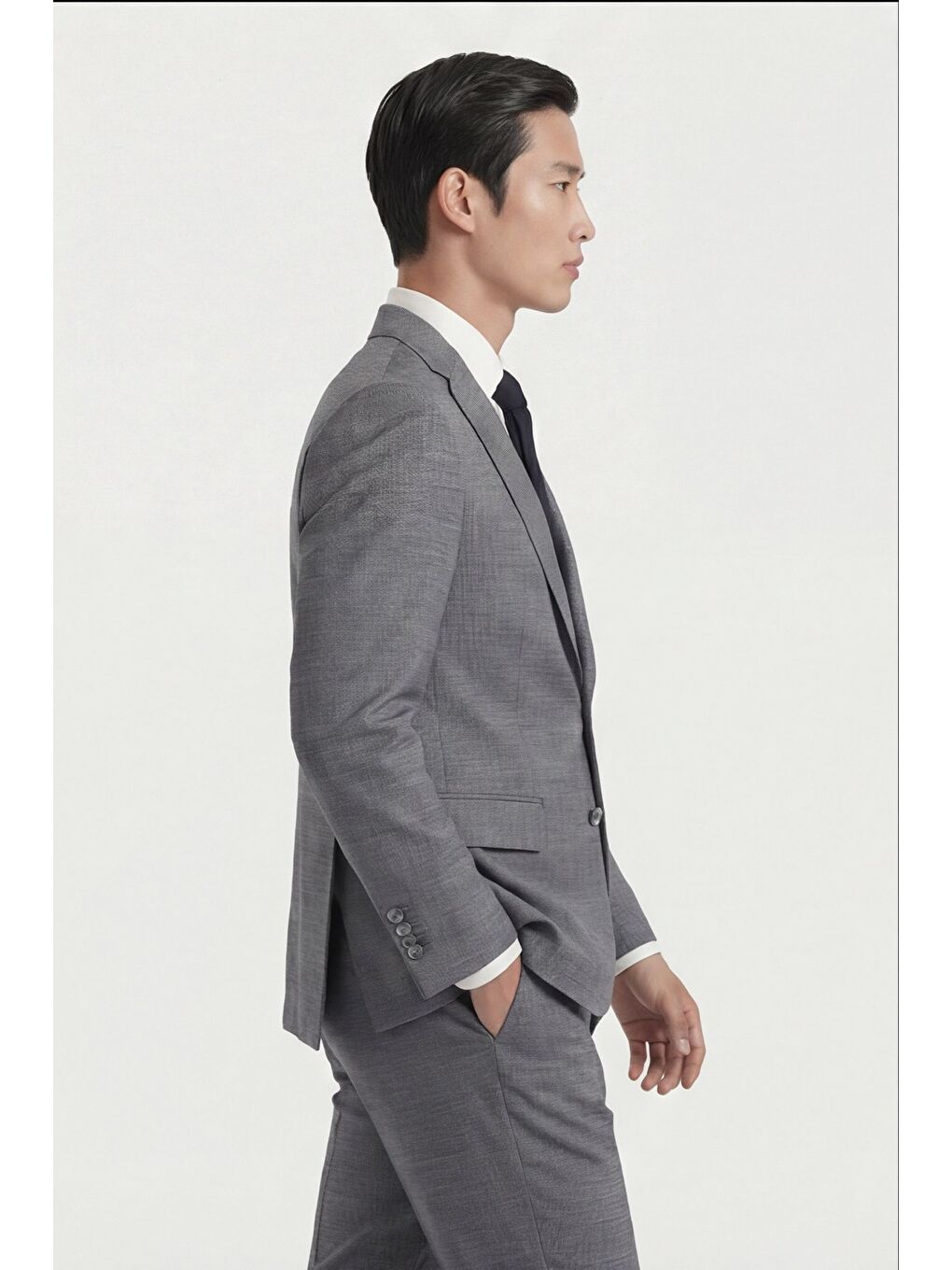 Erkek Viskon Karışımlı 5 Drop Klasik Antrasit Takım Elbise-2