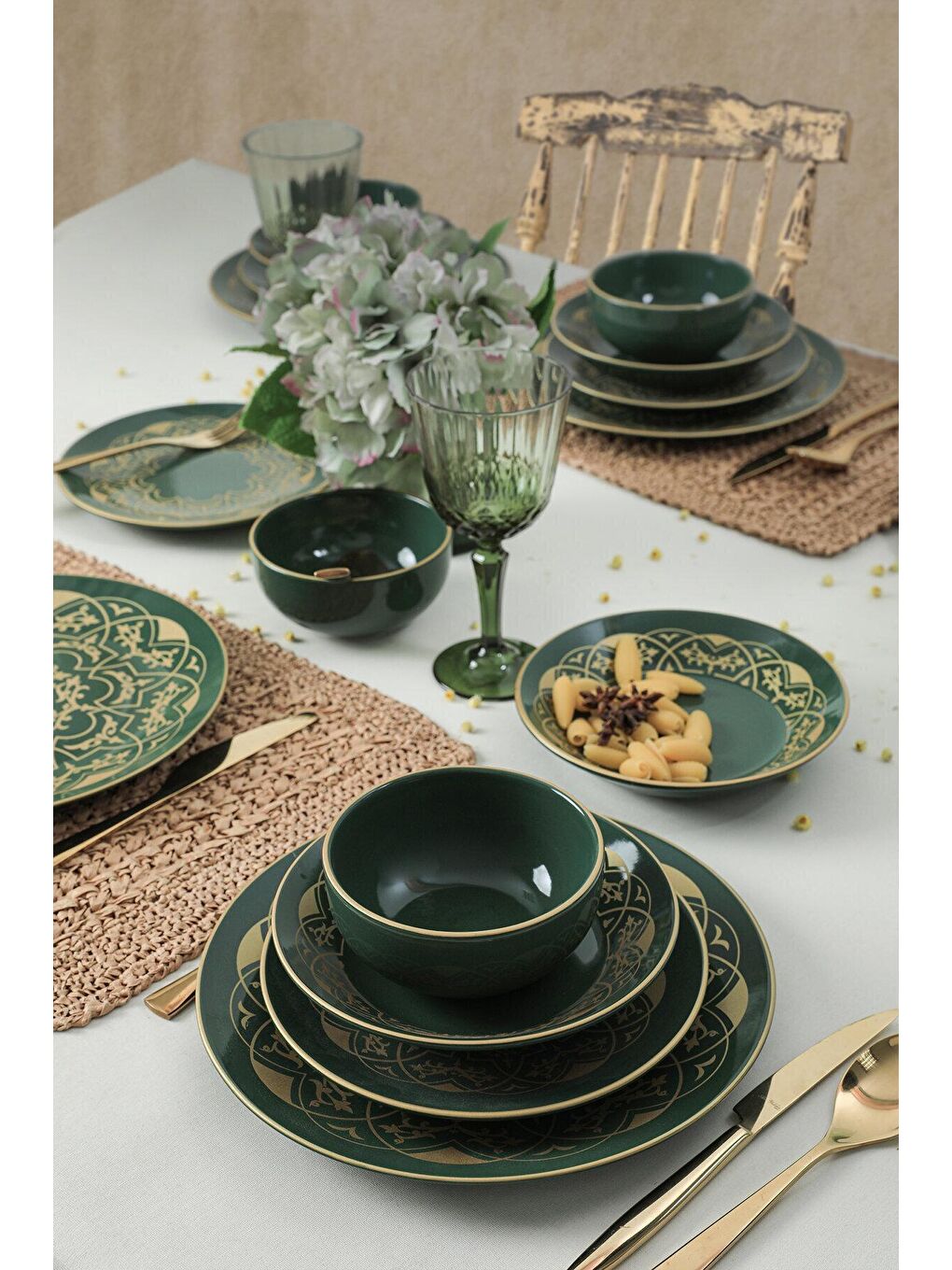 Yeşil Hatırat Yemek Takımı 24 Parça 6 Kişilik-2