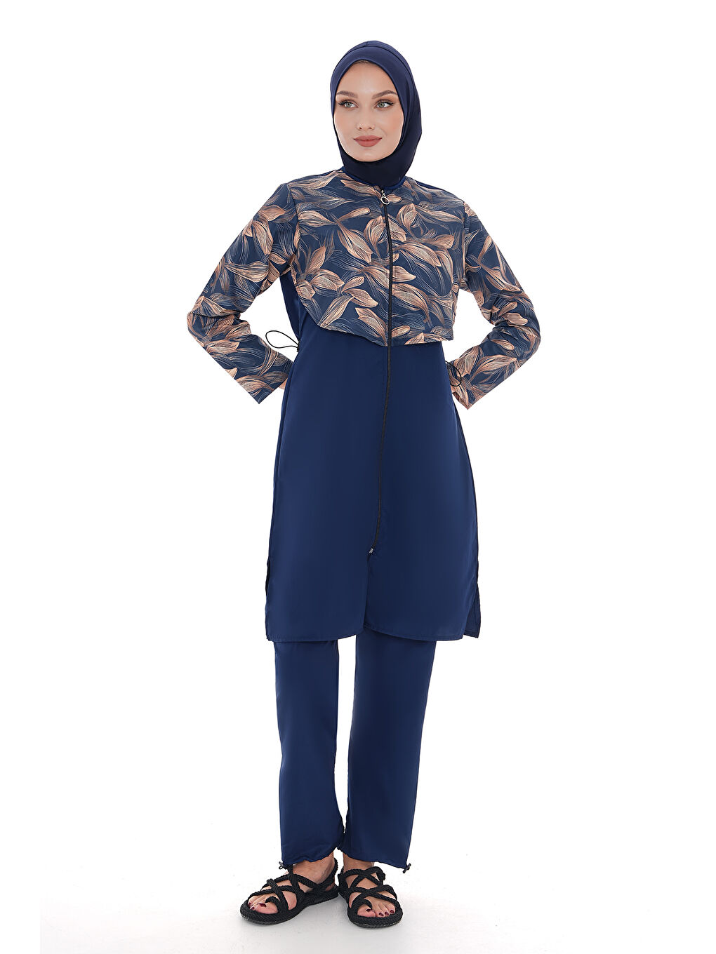 Paraşüt Tam Kapalı Tesettür Mayo Aller 2403 Lacivert-3