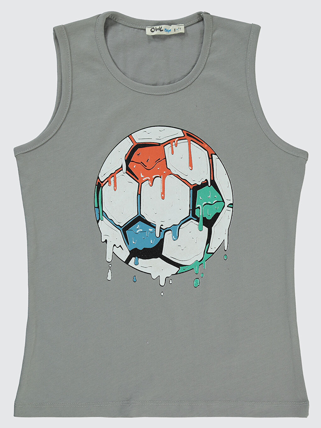 Boys Erkek Çocuk Tişört 6-9 Yaş Gri