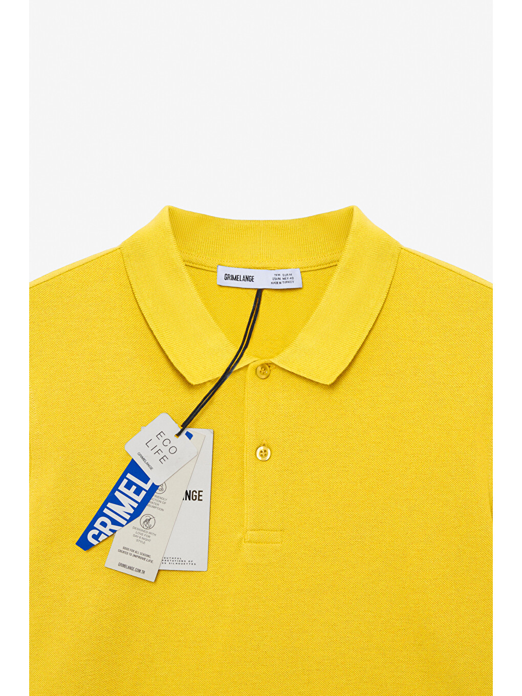 Sarı SKYLOOM Erkek %100 Pamuk Kısa Kollu Regular Fit SARI Polo Yaka T-shirt-1