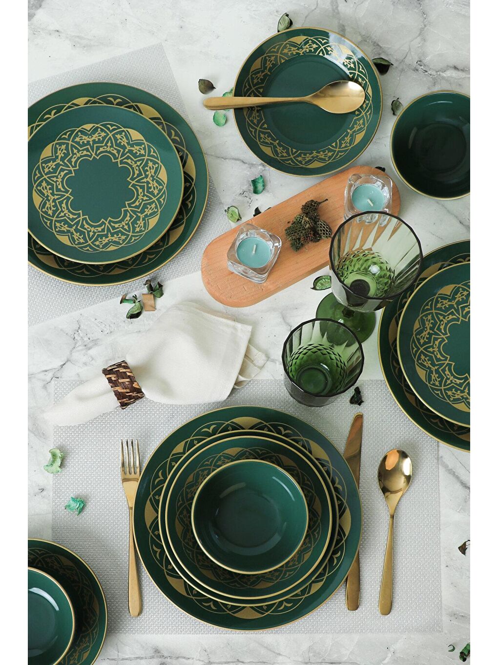 Yeşil Hatırat Yemek Takımı 24 Parça 6 Kişilik-3