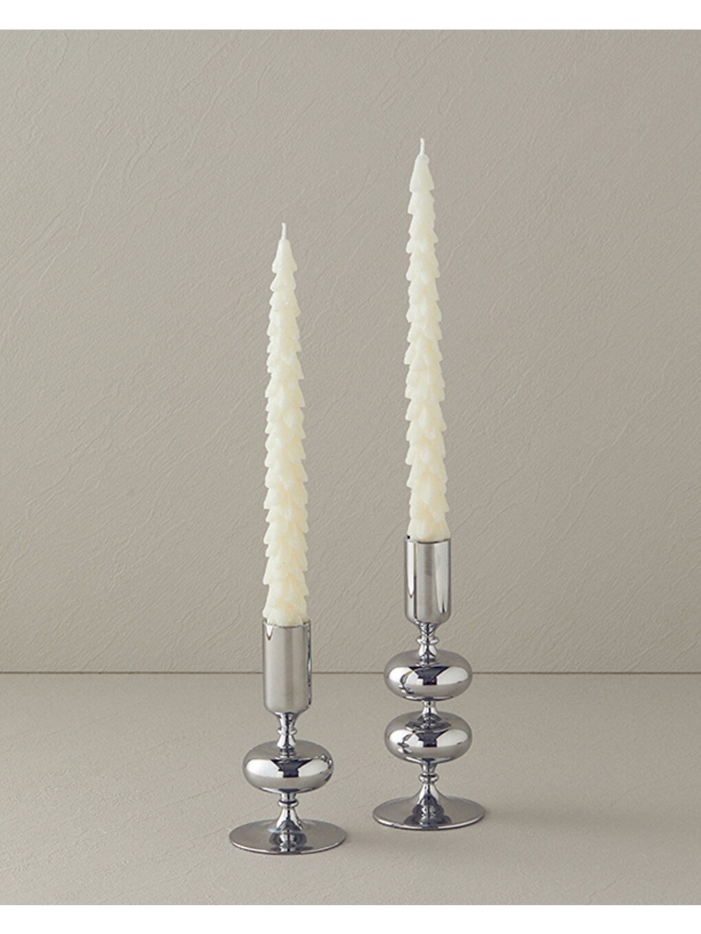 Christmas Tree 2'li Yılbaşı Mum 26,4x5,7x3,5 cm Ekru-1