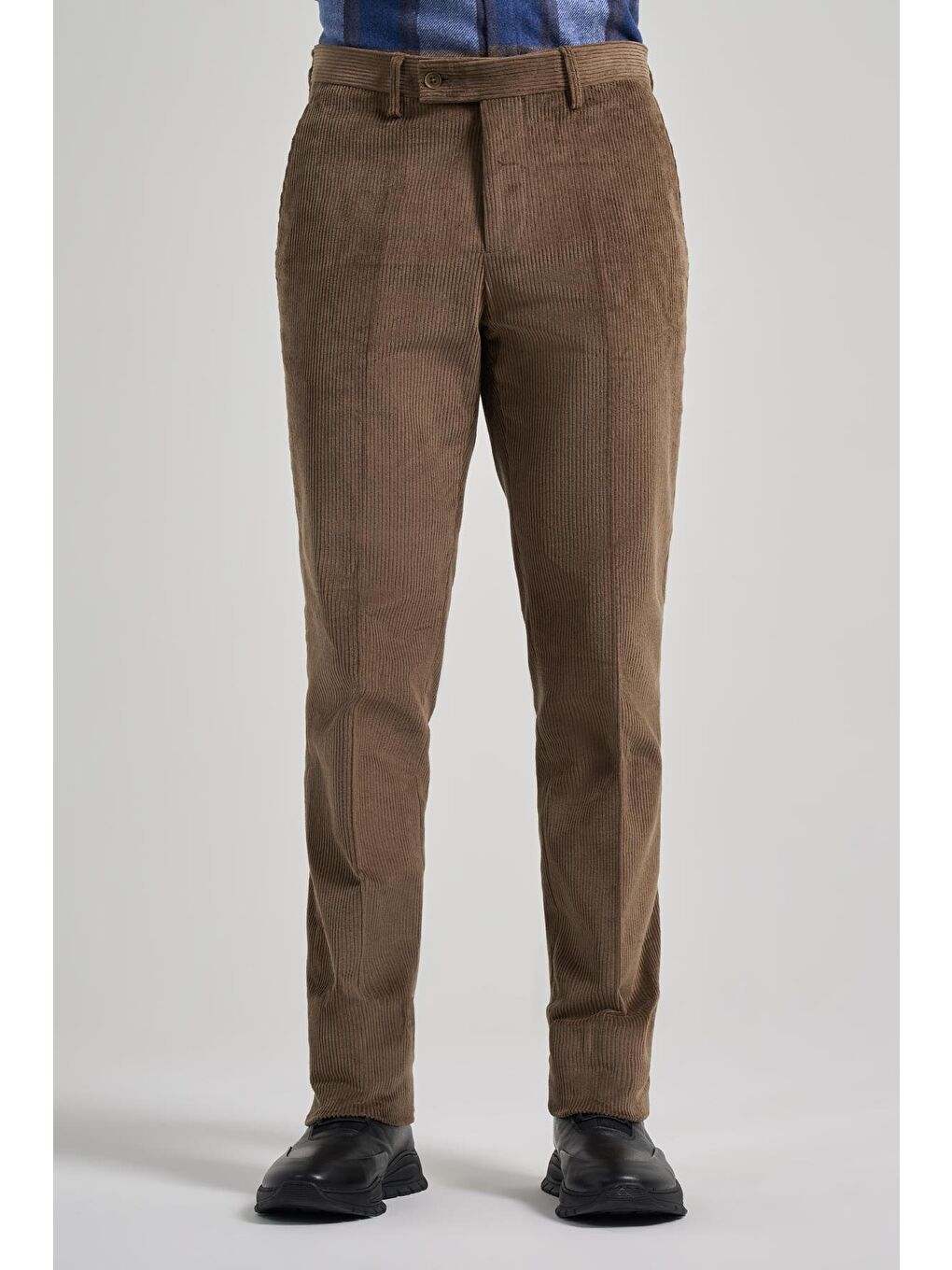Koyu Bej Pamuklu Yandan Cepli Comfort Fit Kadife Erkek Pantolon 1003245160