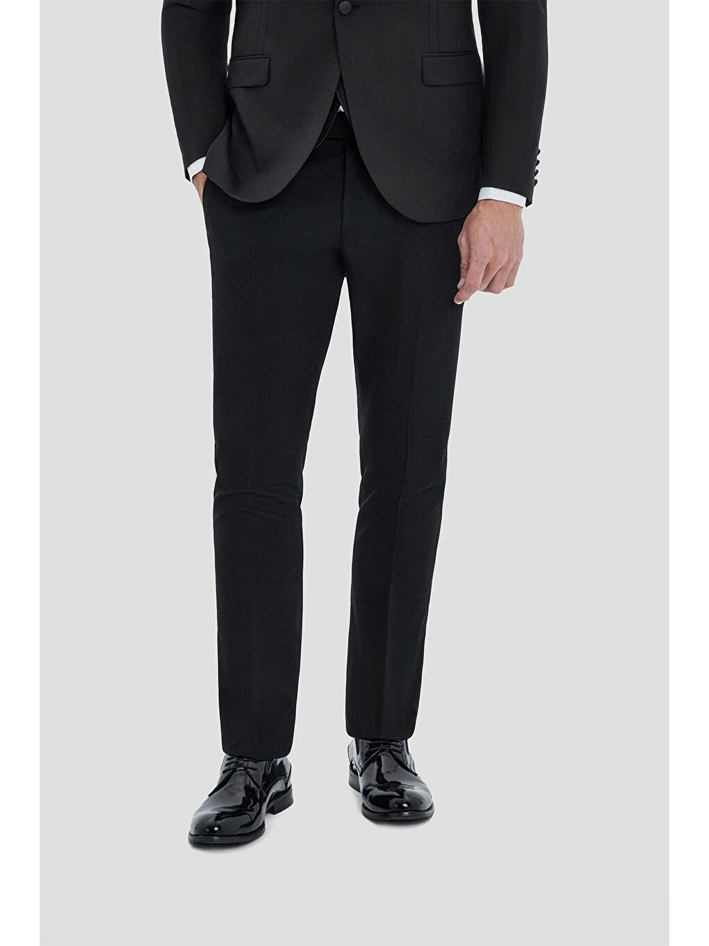 Erkek Siyah Regular Fit Şal Yaka 6 Drop Smokin Takım Elbise-4