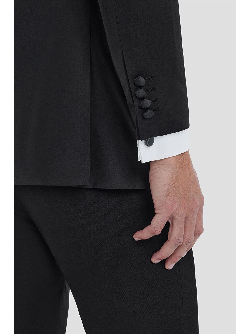 Erkek Siyah Regular Fit Şal Yaka 6 Drop Smokin Takım Elbise-7