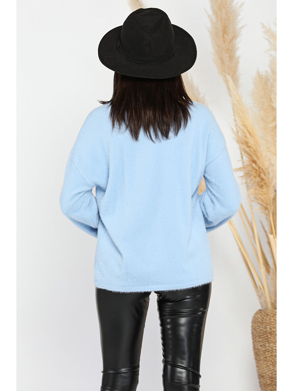 Mavi Bisiklet Yaka Kadın Sakallı Triko Kazak-2