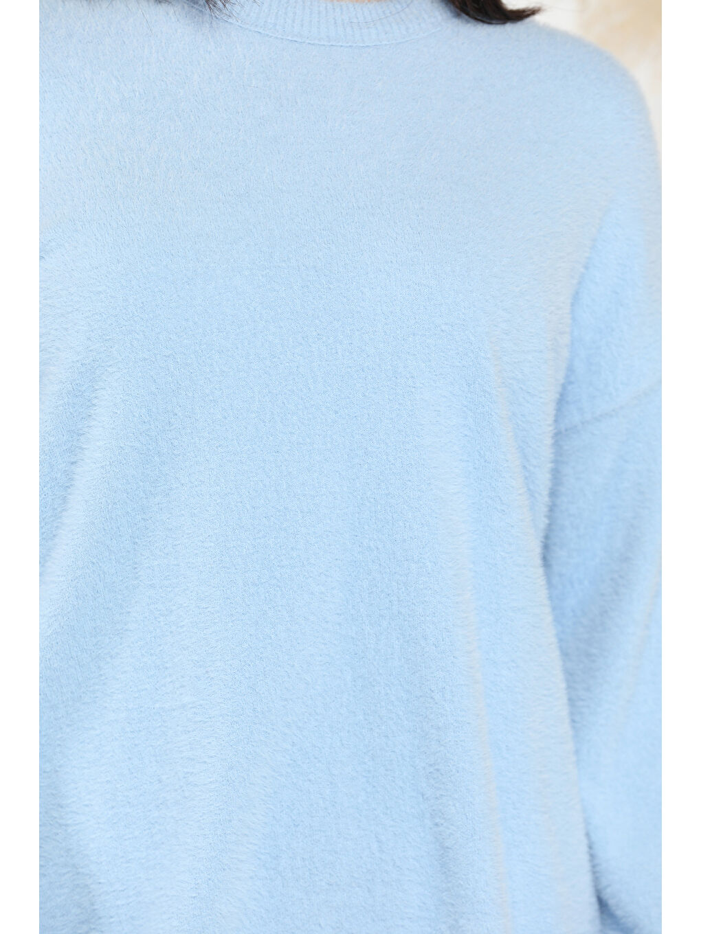 Mavi Bisiklet Yaka Kadın Sakallı Triko Kazak-3