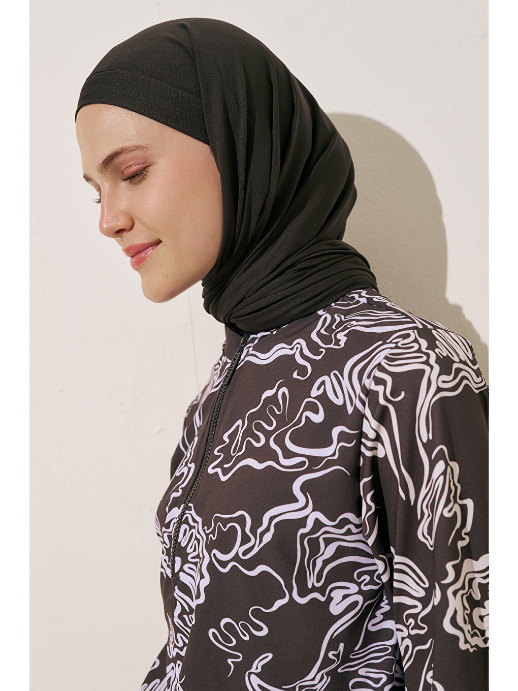 Bone Bağlamalı Mayo Şal Kahverengi-1