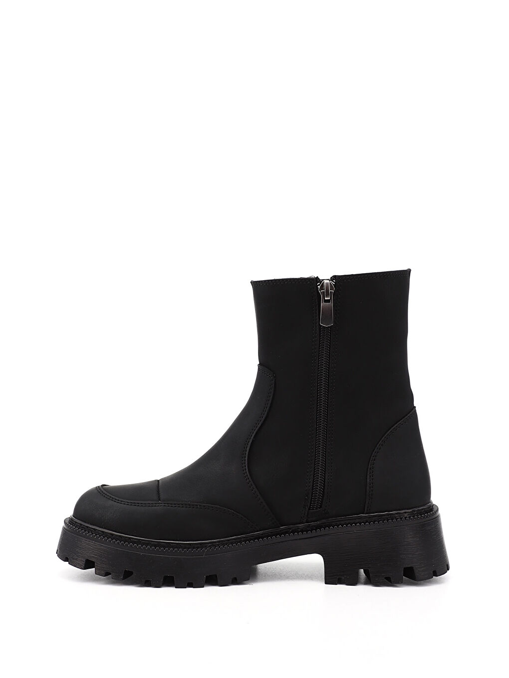 Mor Kadın ZÜMRÜT-SİYAH Yuvarlak Burunlu Fermuarlı Bot-2