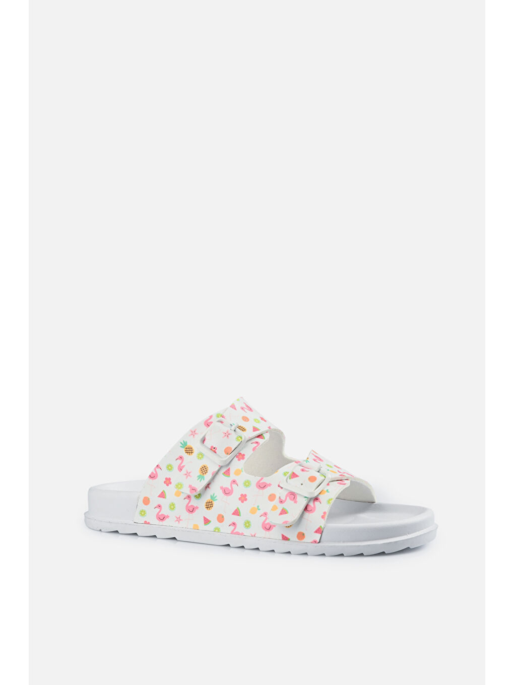 Gibli II Baskılı Kız Çocuk Beyaz Terlik-1