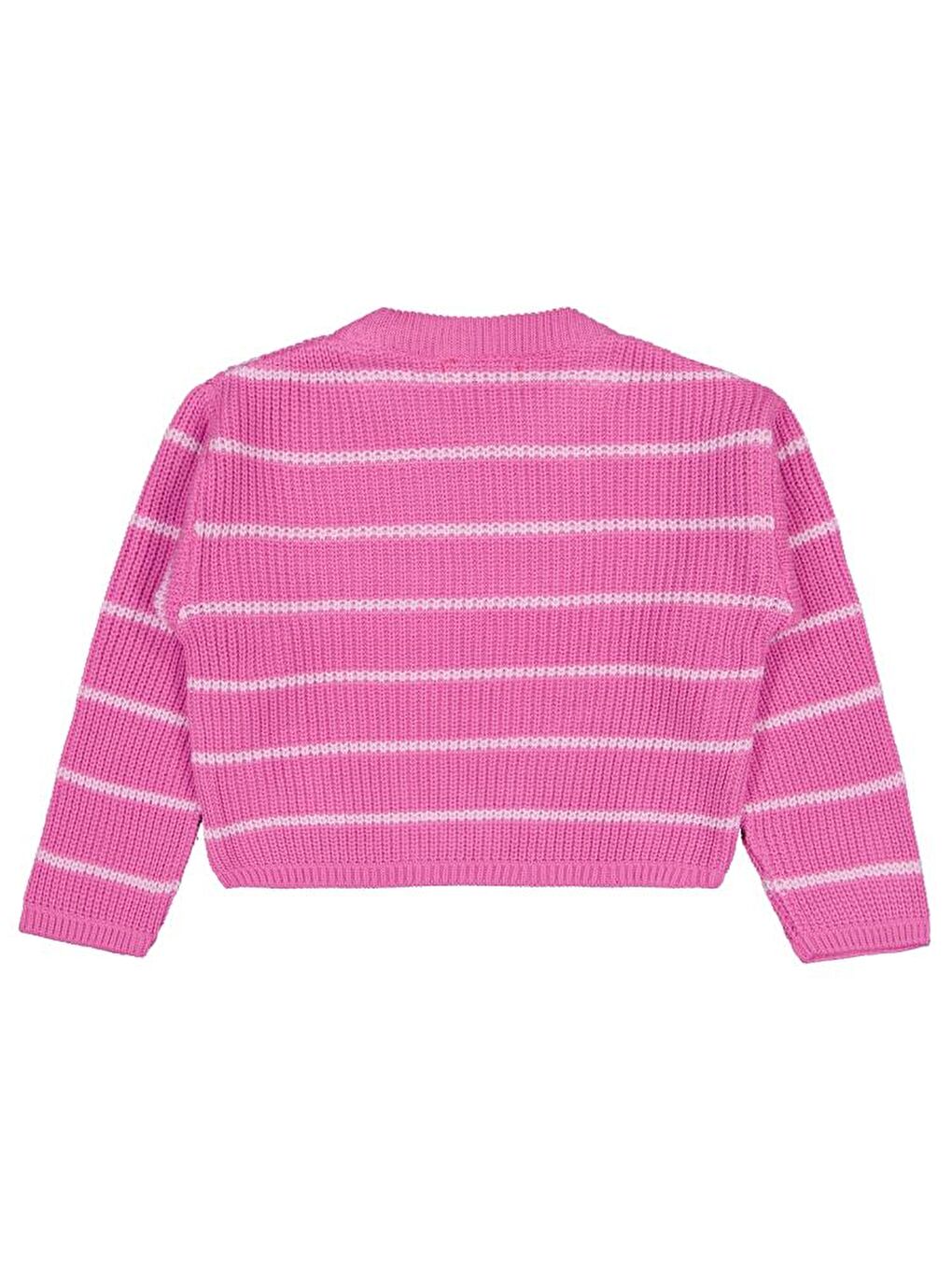 Girls Çizgili 6-9 Yaş Kazak - Pembe7-8 Yaş-1