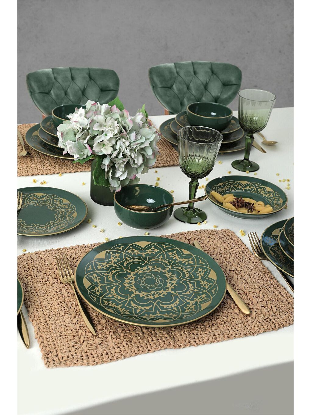 Yeşil Hatırat Yemek Takımı 24 Parça 6 Kişilik-5
