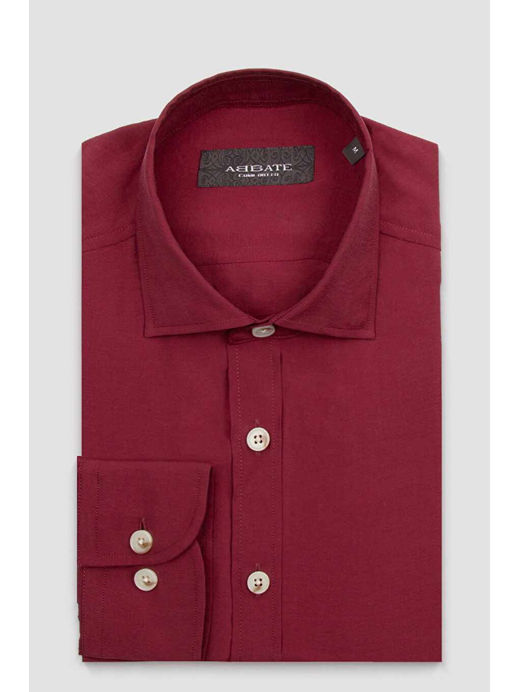 Como Modal Modal Karışımlı Comfort Fit Bordo Klasik Yaka Erkek Düz Gömlek-4