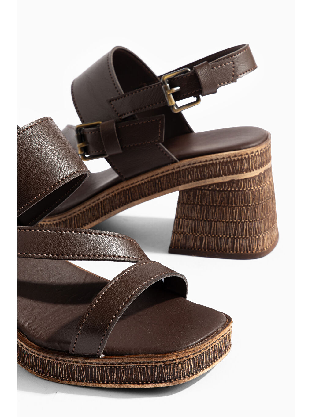 Kahverengi Loske Günlük Ortopedik Klasik Topuklu Kadın Ayakkabı-1