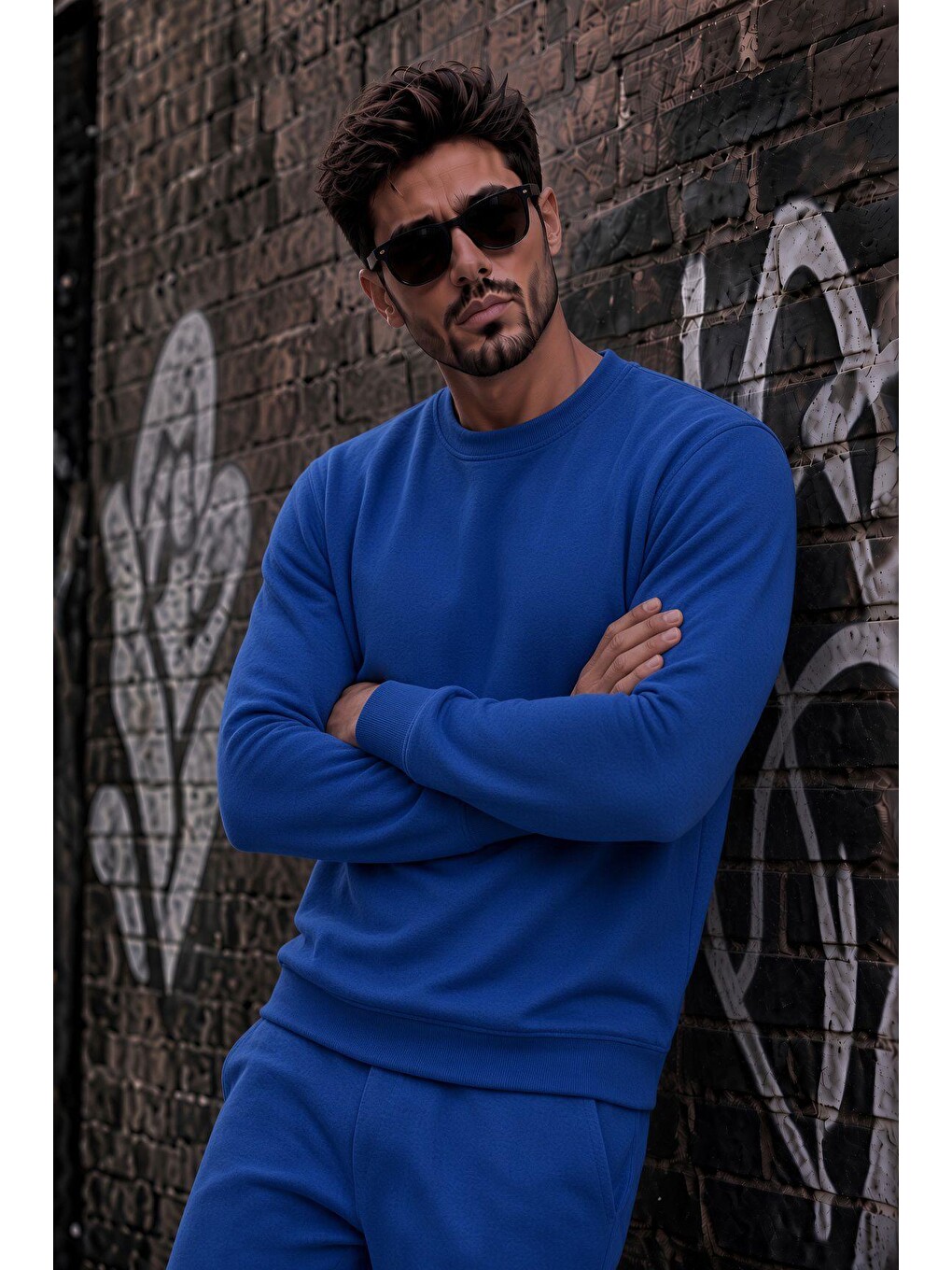 Mavi John Erkek İki İpli Şardonlu Düz Renk Günlük Bisiklet Yaka Sweatshirt
