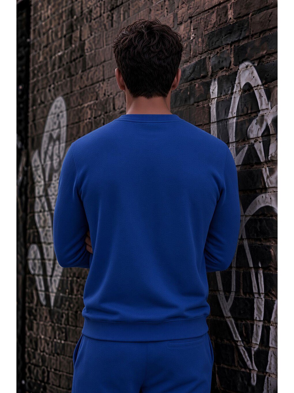 Mavi John Erkek İki İpli Şardonlu Düz Renk Günlük Bisiklet Yaka Sweatshirt-2