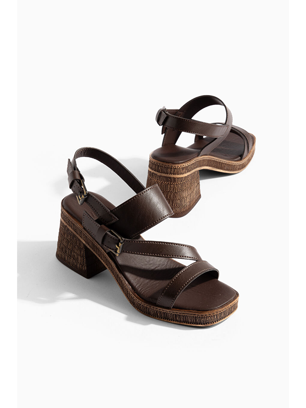 Kahverengi Loske Günlük Ortopedik Klasik Topuklu Kadın Ayakkabı-4