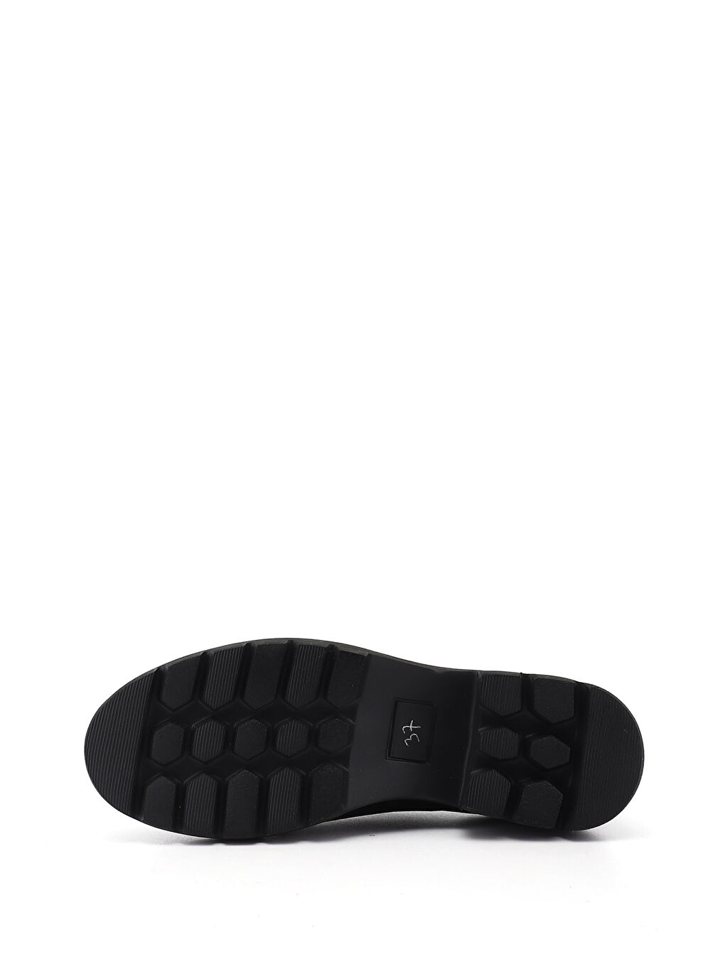 Siyah Kadın SİYAH Bağcıklı Kalın Topuklu Hakiki Deri Ayakkabı-3