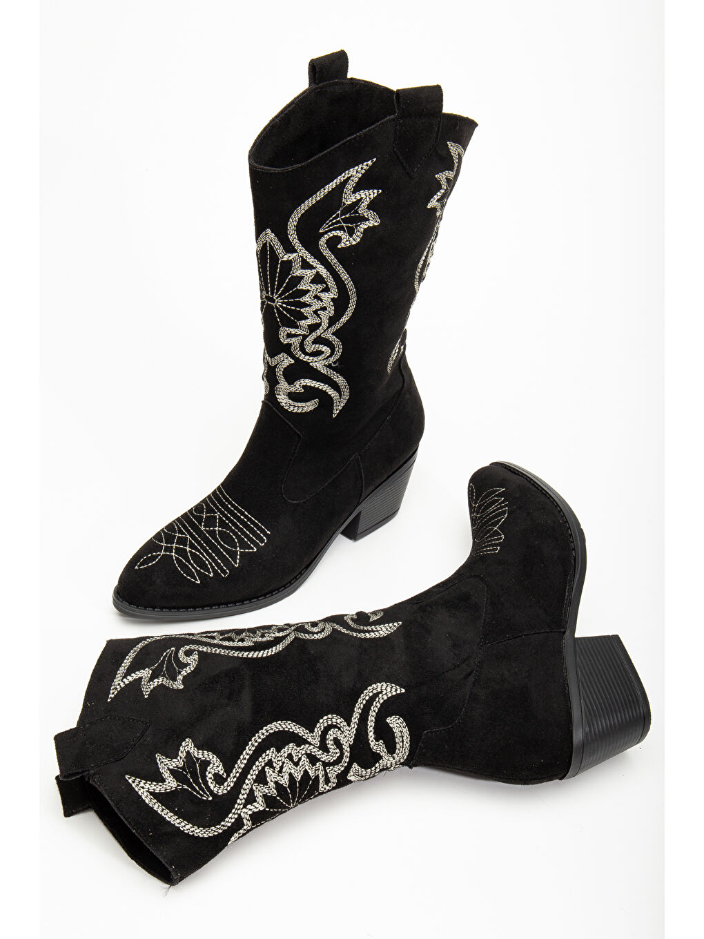 Siyah Kovboy Soğuk Geçirmez Kışlık Kadın Çizme