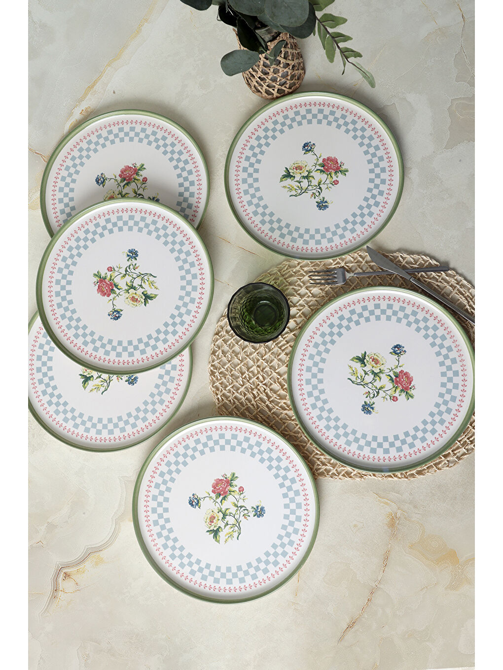 Karışık Rose Line Nordic Servis Tabağı 28 Cm 6 Adet