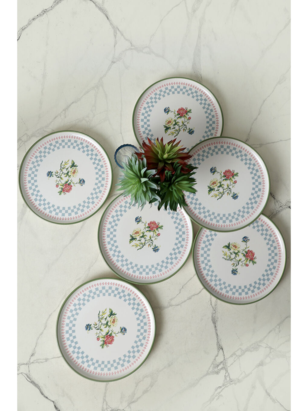 Karışık Rose Line Nordic Pasta Tabağı 22 Cm 6 Adet