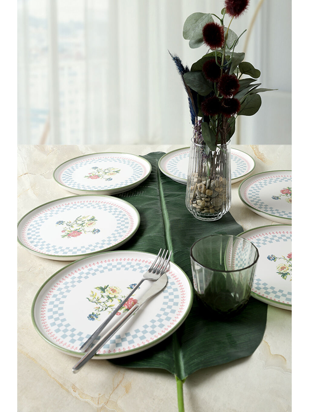 Karışık Rose Line Nordic Pasta Tabağı 22 Cm 6 Adet-3