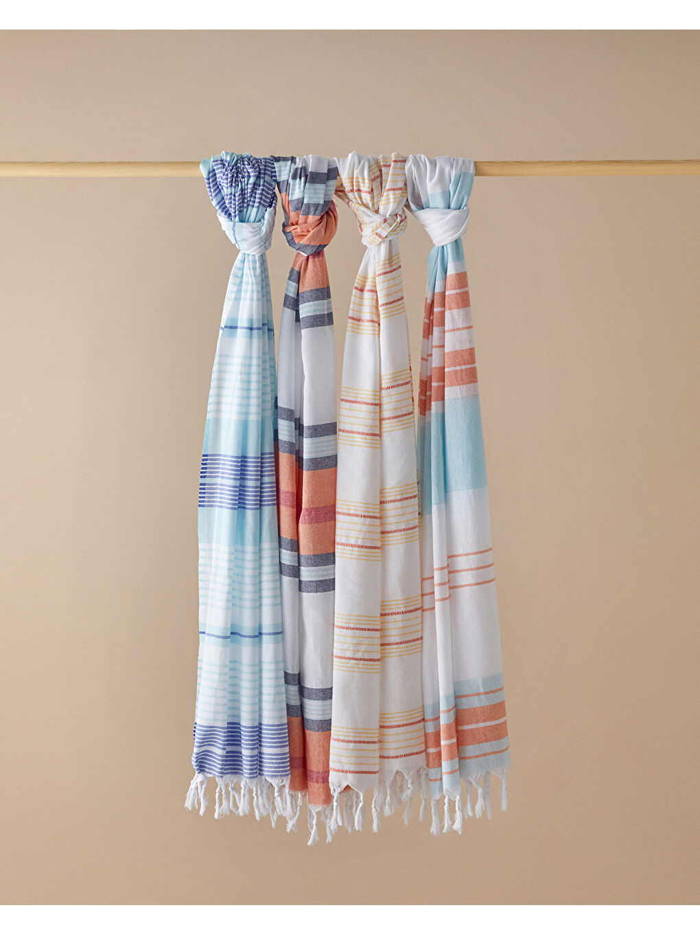 Dolly Çizgili Peştamal 90x150 cm Mavi-Turuncu-2