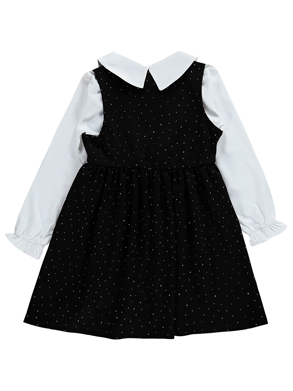 Girls Taş Baskılı 6-9 Yaş Elbise - Siyah-1
