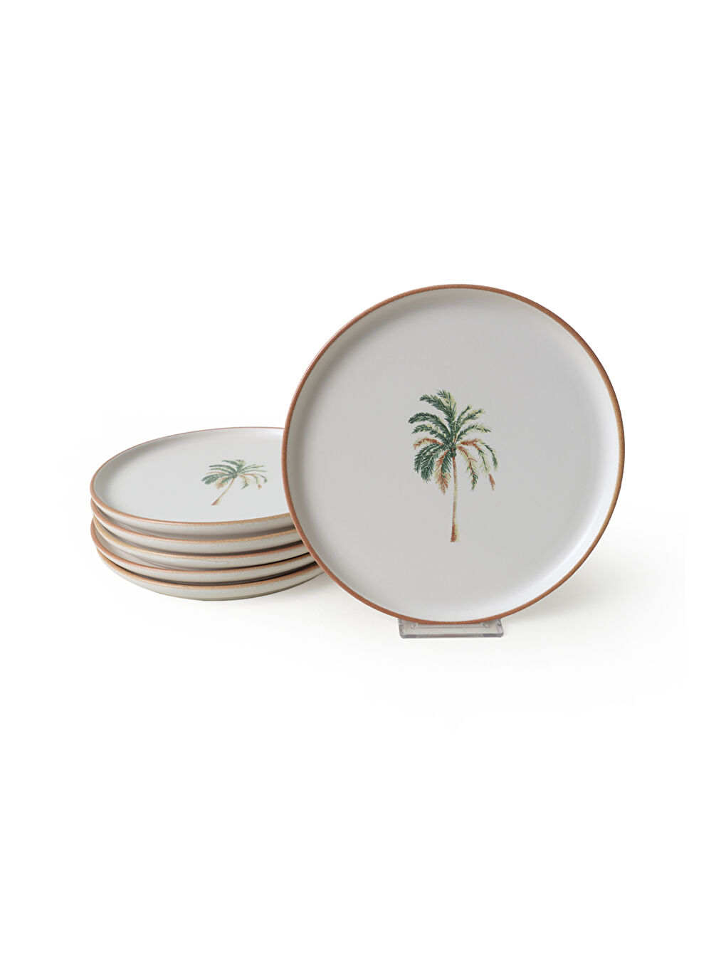 Karışık Bronze Palmiye Nordic Pasta Tabağı 22 Cm 6 Adet-4