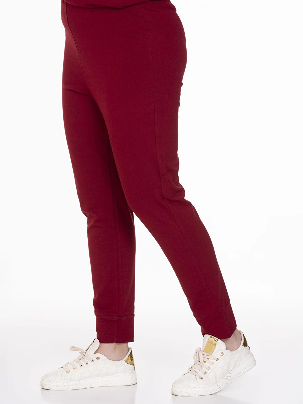 Bordo Beli Lastikli Kadın Eşofman Altı N002-1