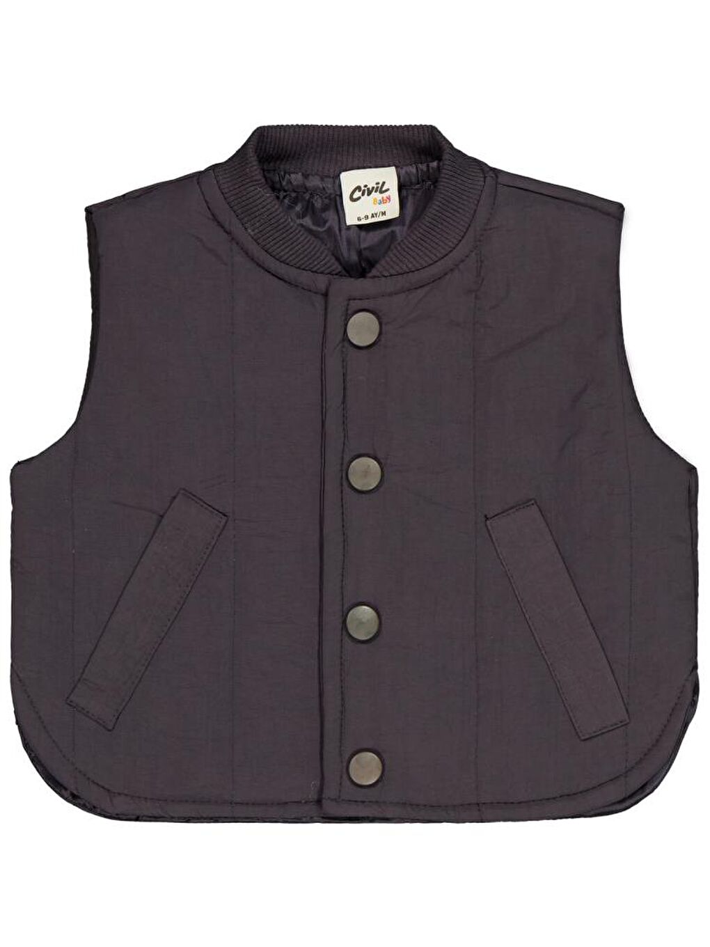 Baby Basic 6-18 Ay Yelek - Gri 9-12 Ay-1