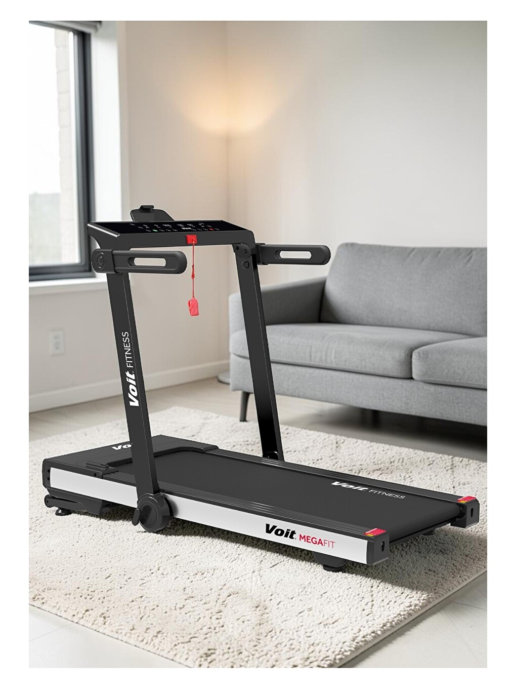 Siyah Mega Fit Otomatik Eğimli 50x125 Cm Geniş Bant Koşu Bandı 16km Hız Bluetooth Uygulama-2