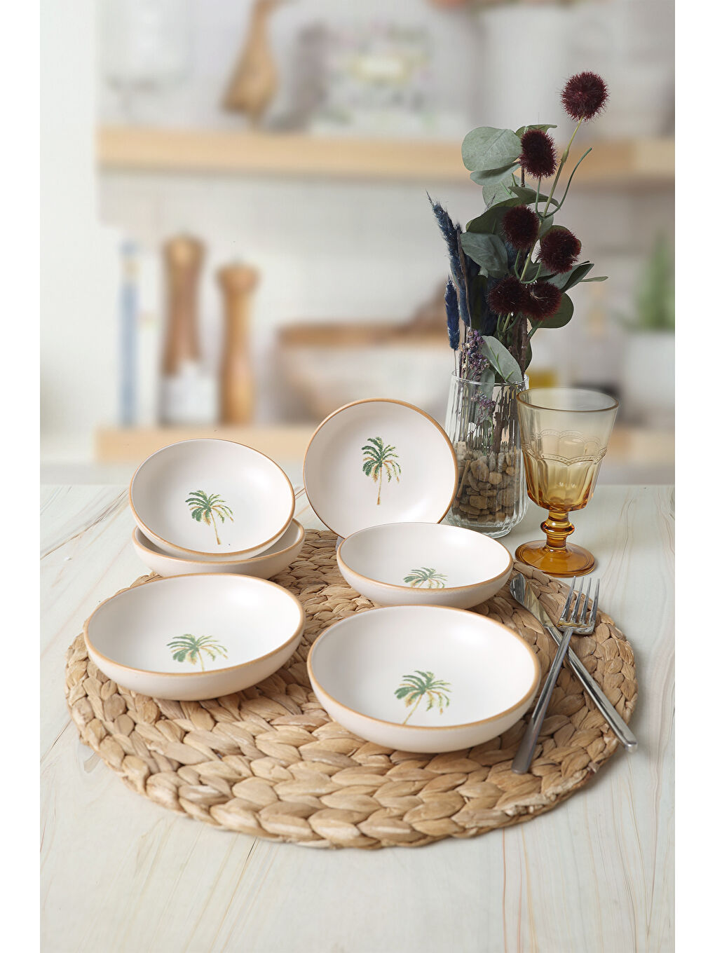 Karışık Bronze Palmiye Halka Çerezlik / Sosluk 13 Cm 6 Adet-1