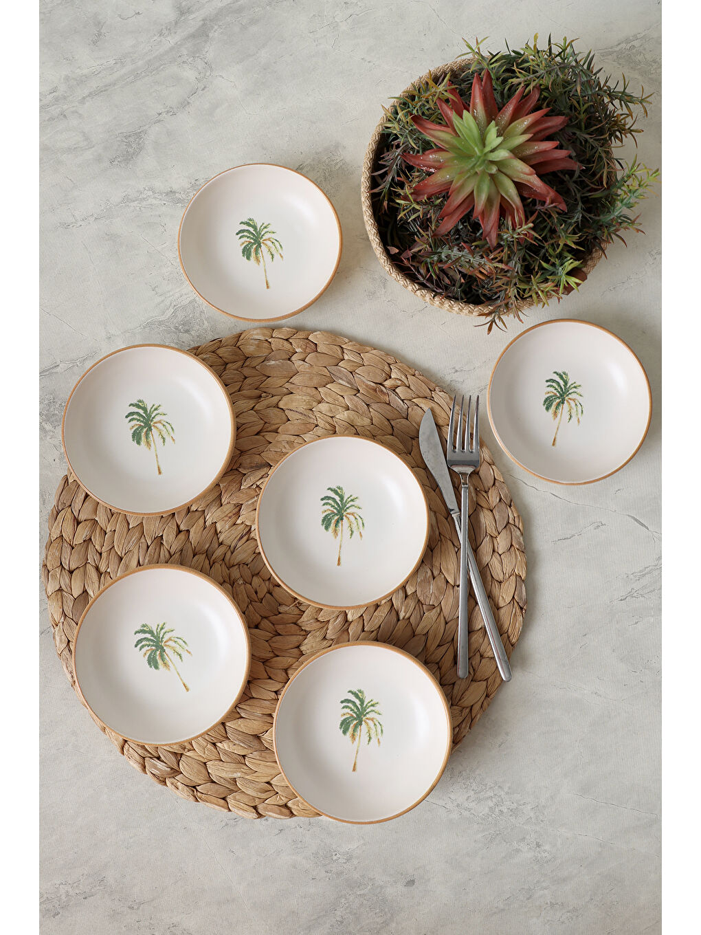 Karışık Bronze Palmiye Halka Çerezlik / Sosluk 13 Cm 6 Adet-2