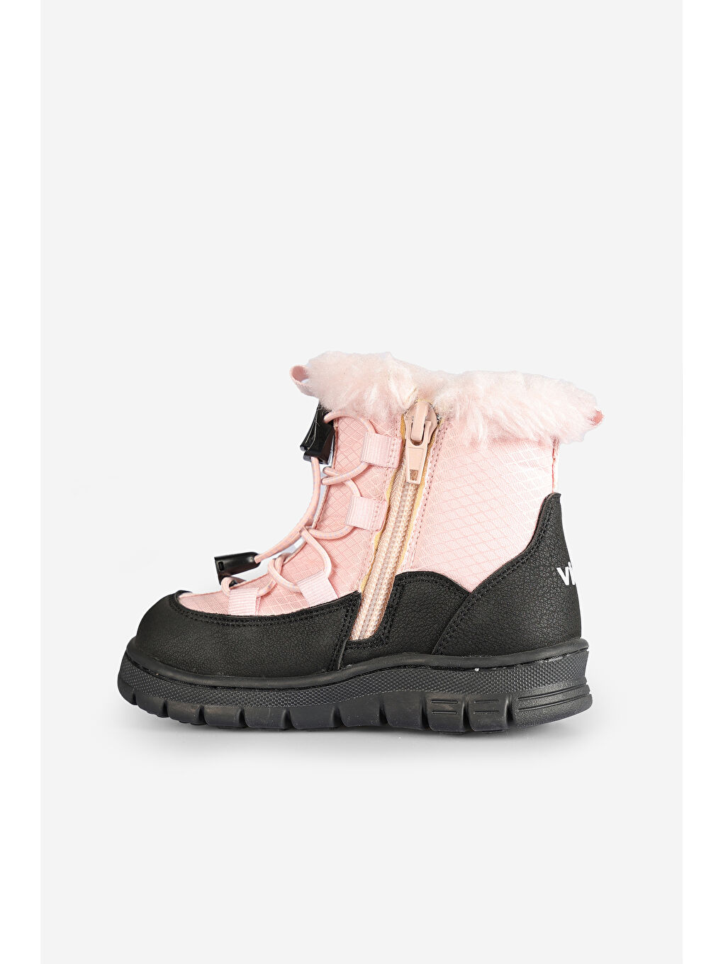 Pembe Nagoya Kürklü Kız Bebek Pudra Bot-1