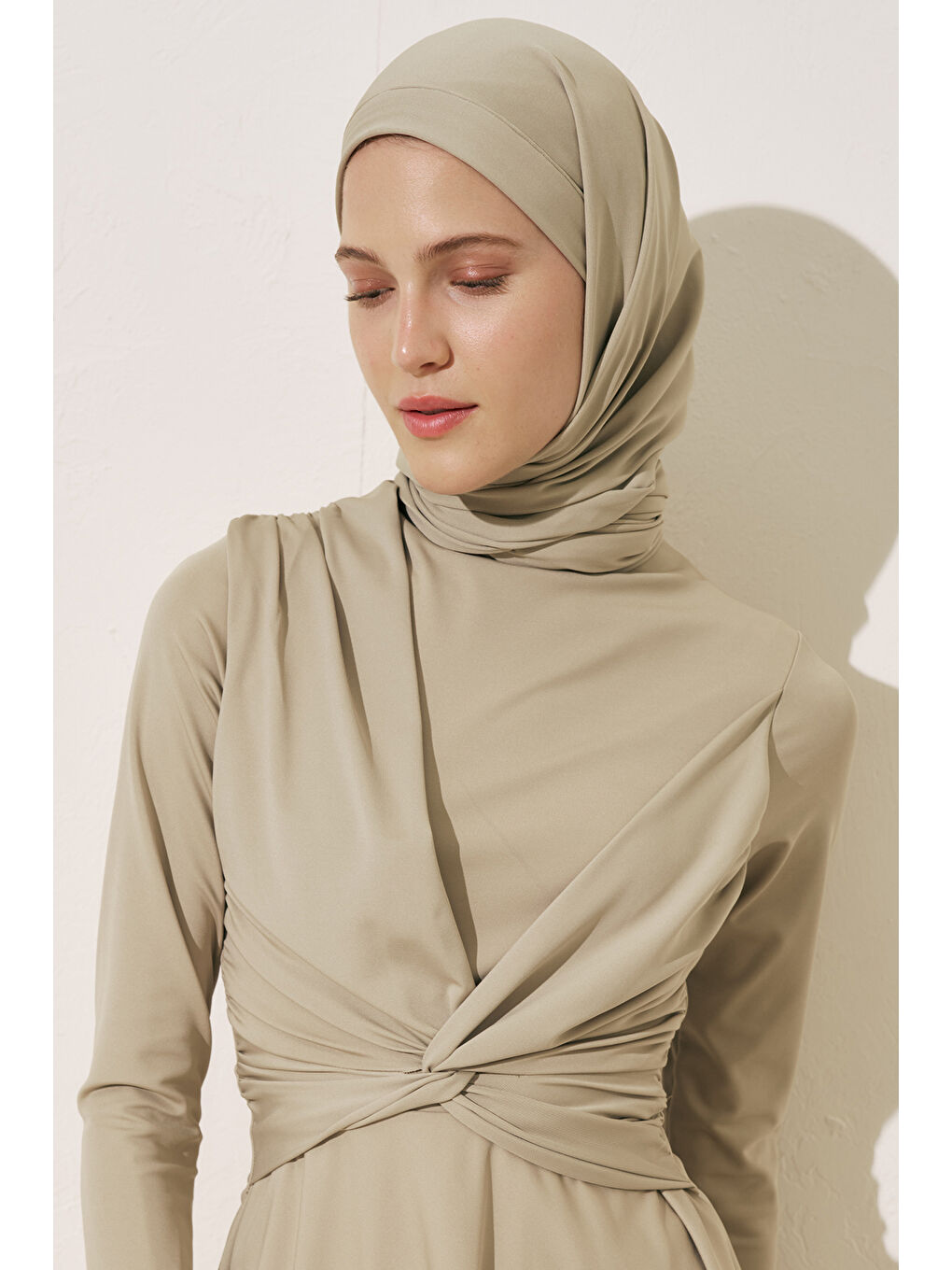 Bone Bağlamalı Mayo Şal Yeşil